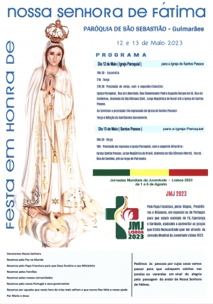 Festa em Honra de Nossa Senhora de Fátima - Programa